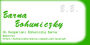 barna bohuniczky business card